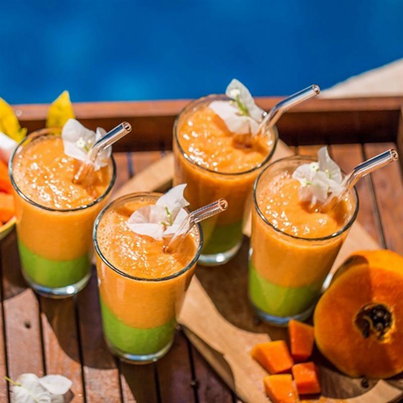 10pcs/Set Glass Straw Reusable Glass Drinking Straws with Brush Eco Friendly Glass Straws for Smoothies Cocktails