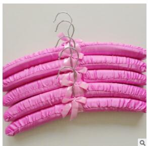 Satin Padded Hanger Silk Wrapped Clothes Hanger Clothes Hanging Silver Hook Sponge Hangers Clothes Shop Display Hangers: 9 rose red