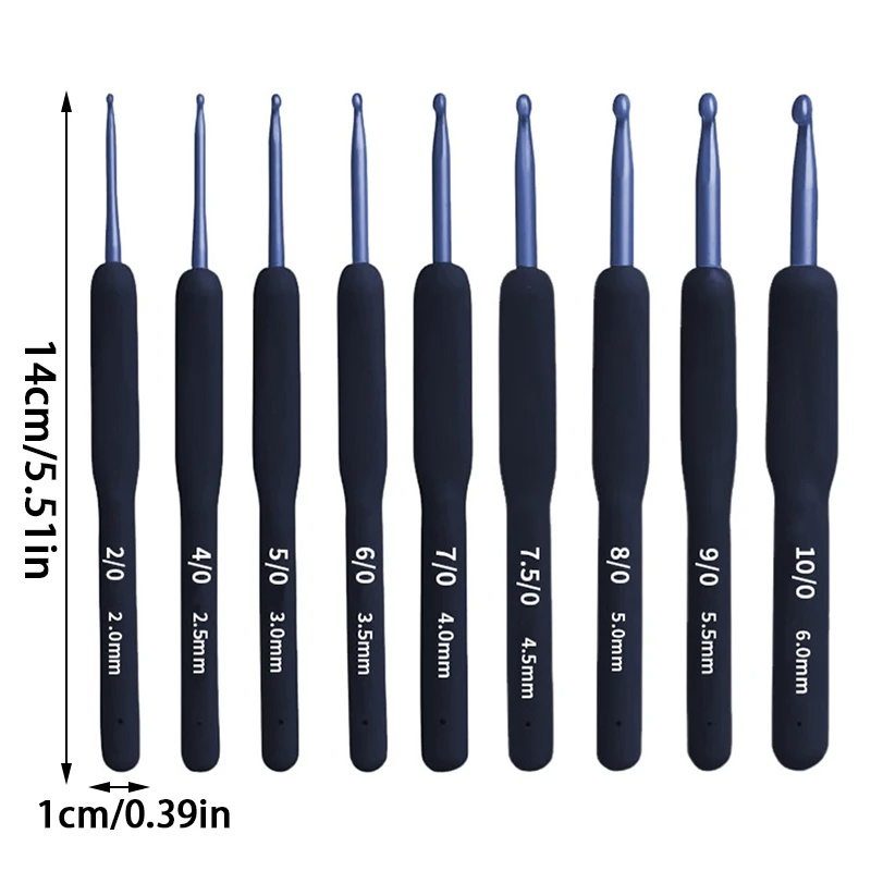 Crochet Hook Set Red 2-6mm Crochet Hook Ergonomically for Arthritis Hands Storage Bag Suitable for Crochet Beginners