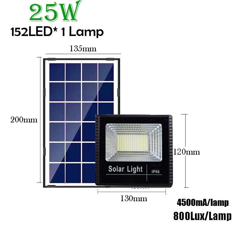 A2 Solar panel Light LED lamp 100w  5000mA battery Wireless Outdoor Garden Waterproof large Garden: 25W 800Lux