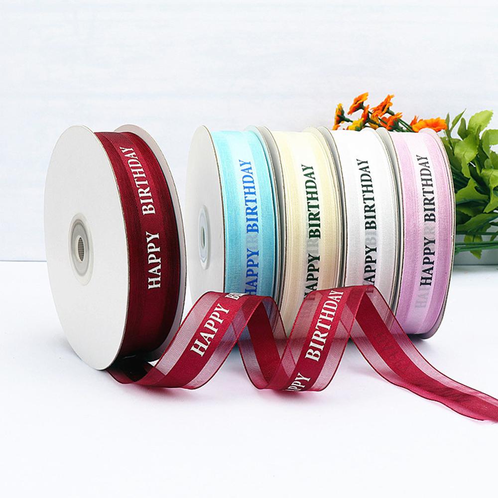 Rubans en Polyester pour décoration de gâteau d'anniversaire, 25mm, décoration de carte de noël pour fête de mariage, bricolage fait à la main, emballage de , rubans décoratifs
