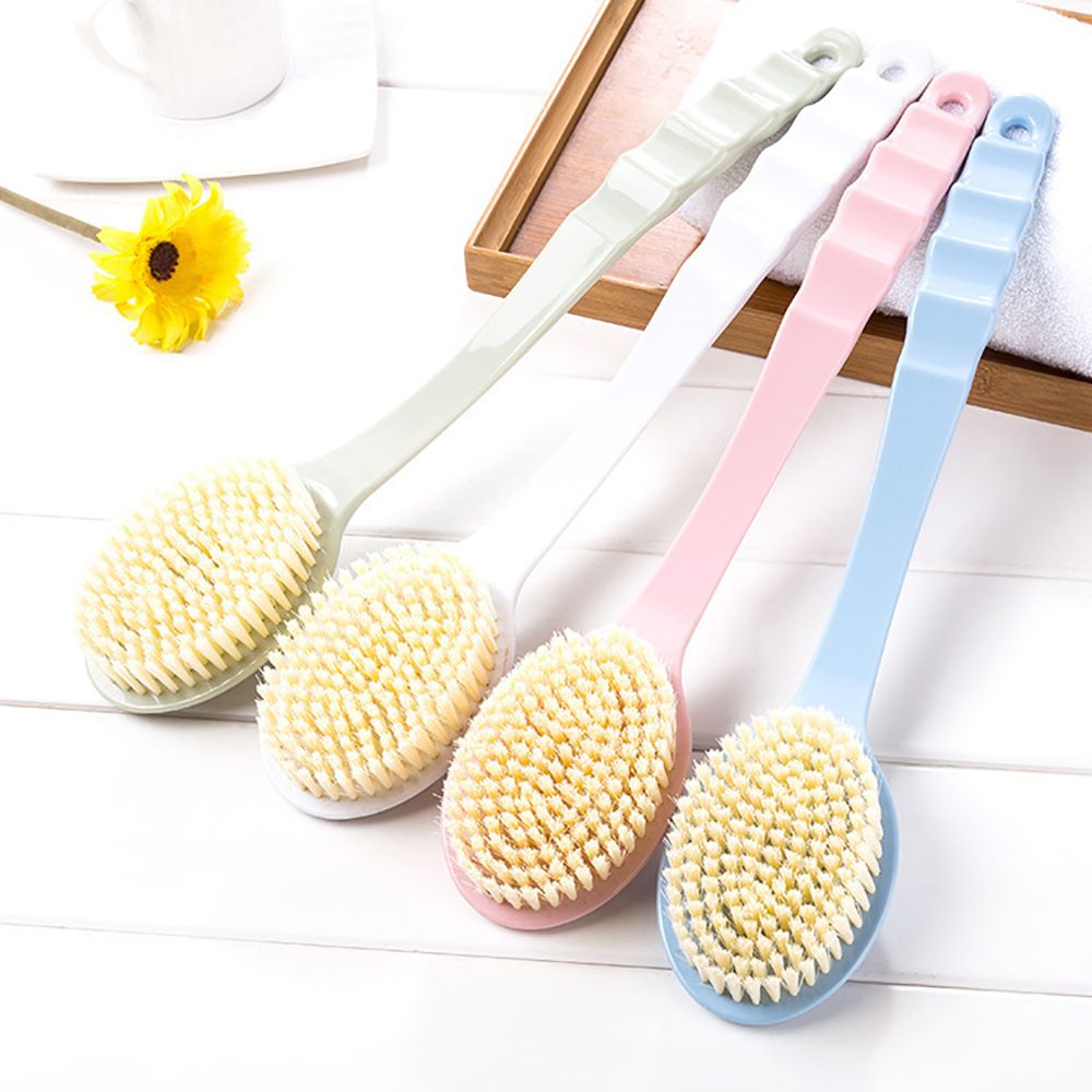 1 st Badborstel met lange steel Zachte bodyscrub Huidmassager Douche scrubber Lichaamsreinigingsborstel Peeling Badkameraccessoires