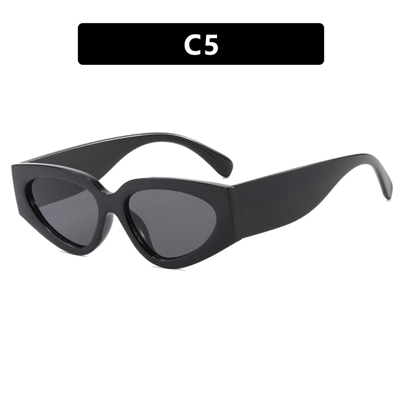 heevoo Punk Cat Eye Sunglasses for Women Brand Edgy Square Frame Plastic Retro Vintage Accessories: WHITE / WHITE