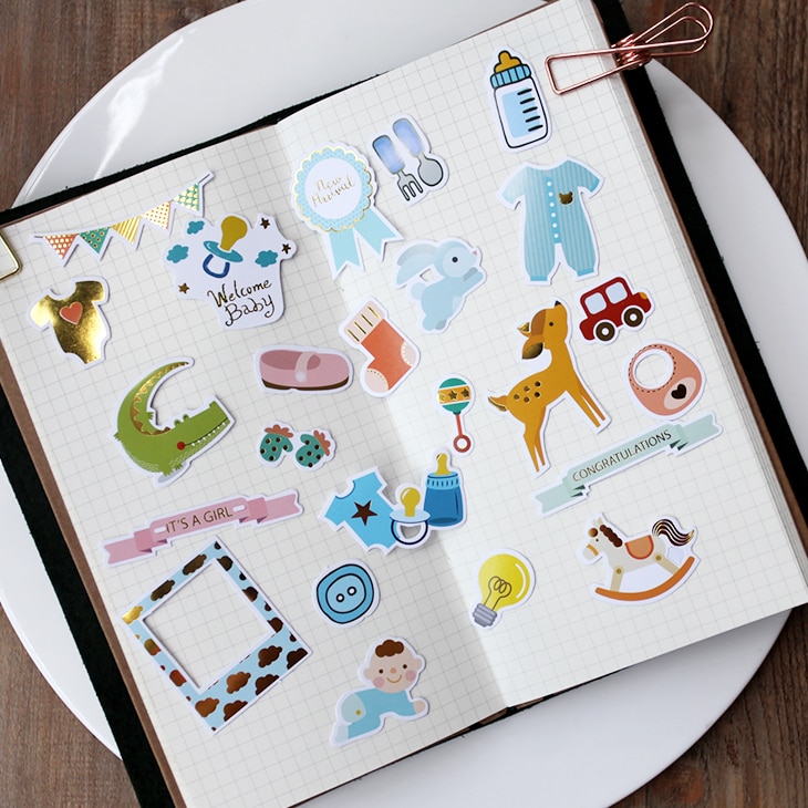 Zfparty Hello Baby Die Cuts Stickers Voor Scrapbooking Gelukkig Planner/Card Making/Journaling Project 73Pcs