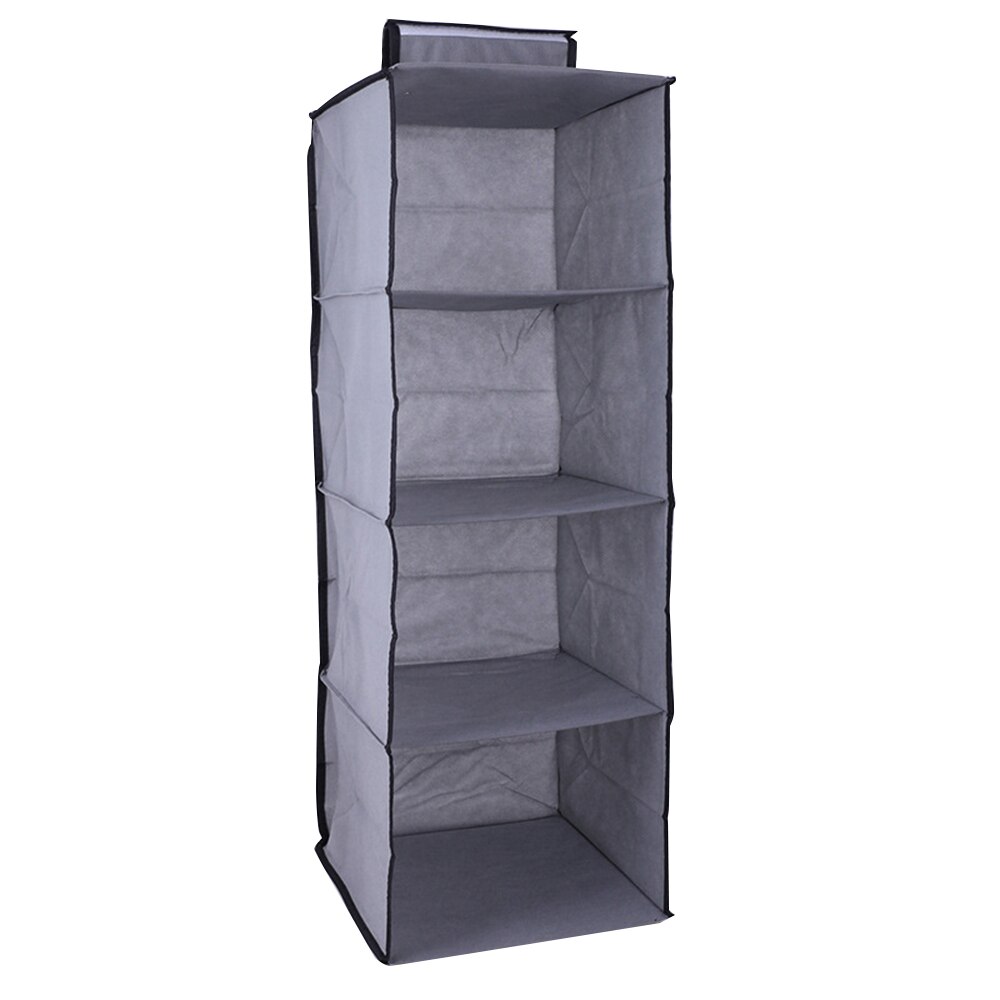 4 Shelving Hanging Closet Organizer Hanging Pocket Drawer Clothes Storage Clothes Home Organization Accessories Supplies: Silver