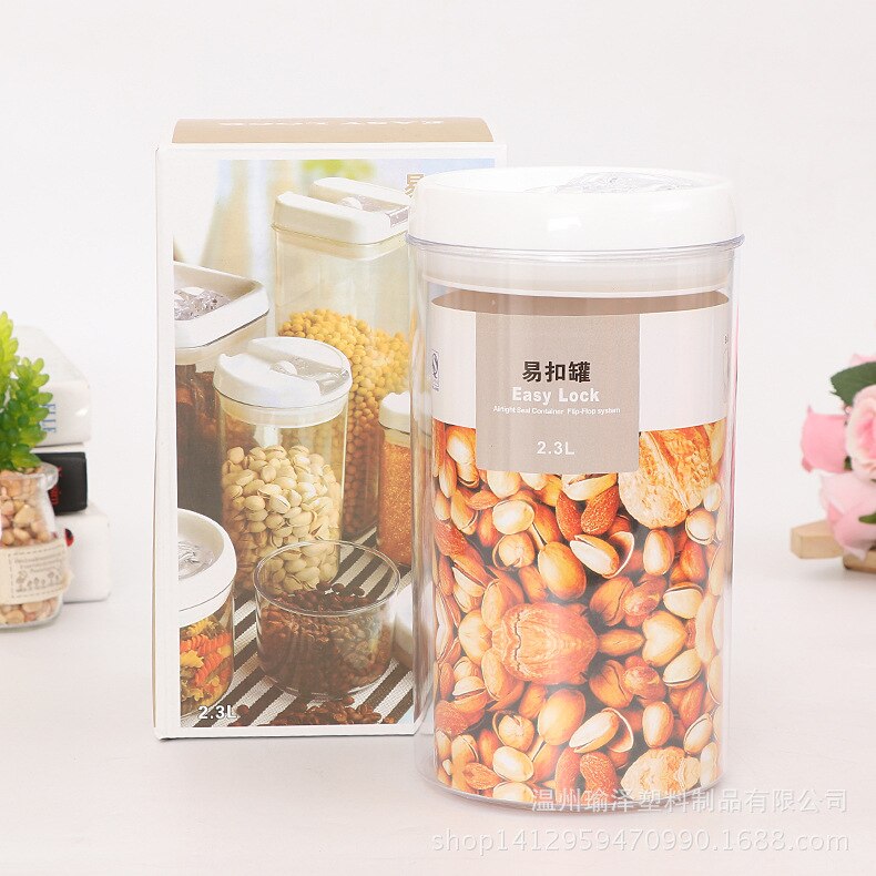 Plastic Food Storage Box Kitchen Refrigerator Containers Transparent Sealed Cans Lid Fresh-keeping Tanks Storage Containers