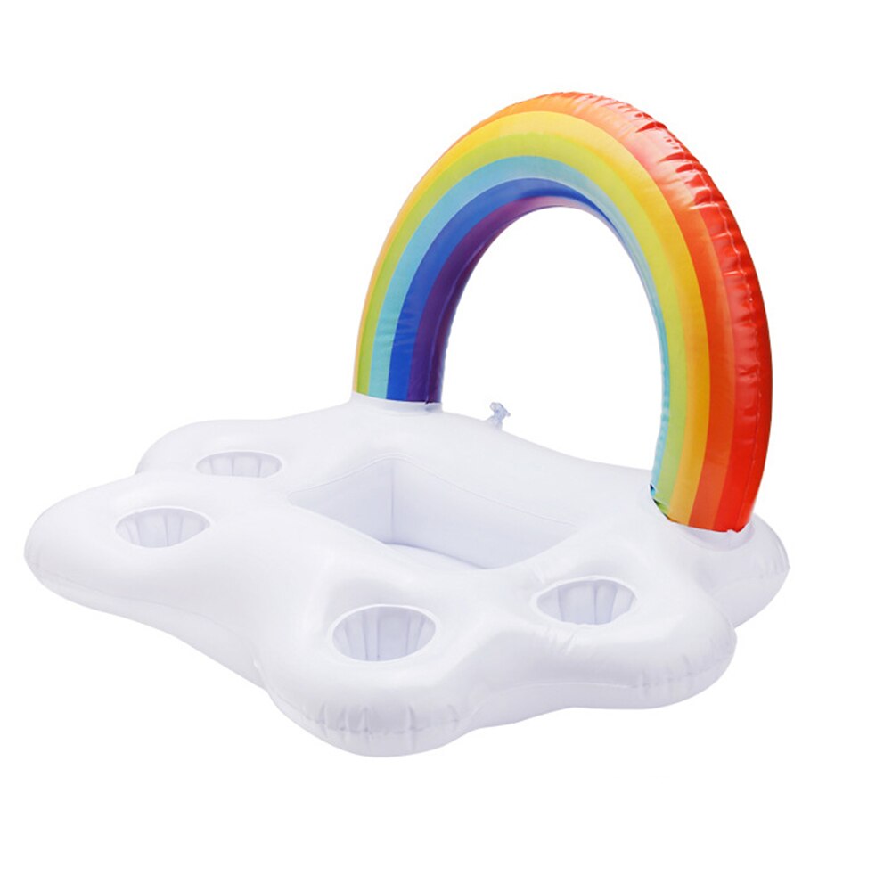 Inflatable Ice Bar Water Party Rainbow Cloud Leisure Swimming Pool Floating Portable Food Storage PVC Outdoor Summer Cup Holder