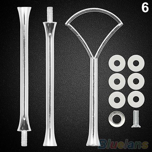 Multi-Stijl 2 Of 3 Tier Plaat Handvat Fitting Hardware Staaf Tool Taart Plaat Stand Verjaardagsfeestje Baby Shower bruiloft Kirsite: Silver Fan Shape