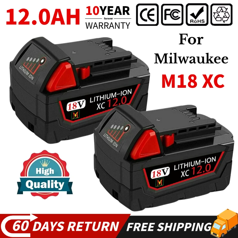 18V für Milwaukee m18 xc Ersatz-Lithium batterie 48-11-310 48-11-3100 48-11-3100 48-11-3100 48-11-22 400-22 400-20 411-22