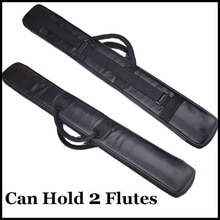 Chinese Fluit Dizi Zak Traditionele Muziekinstrument Case Imitatie Leer Zwart Pouch Flauta Accessoires Kan Houden 2 Fluiten