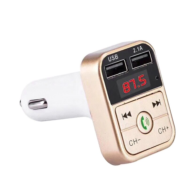 Dual USB Bluetooth4.1 Handsfree Carkit Charger Fm-zender Mp3-speler A2B2 5 V