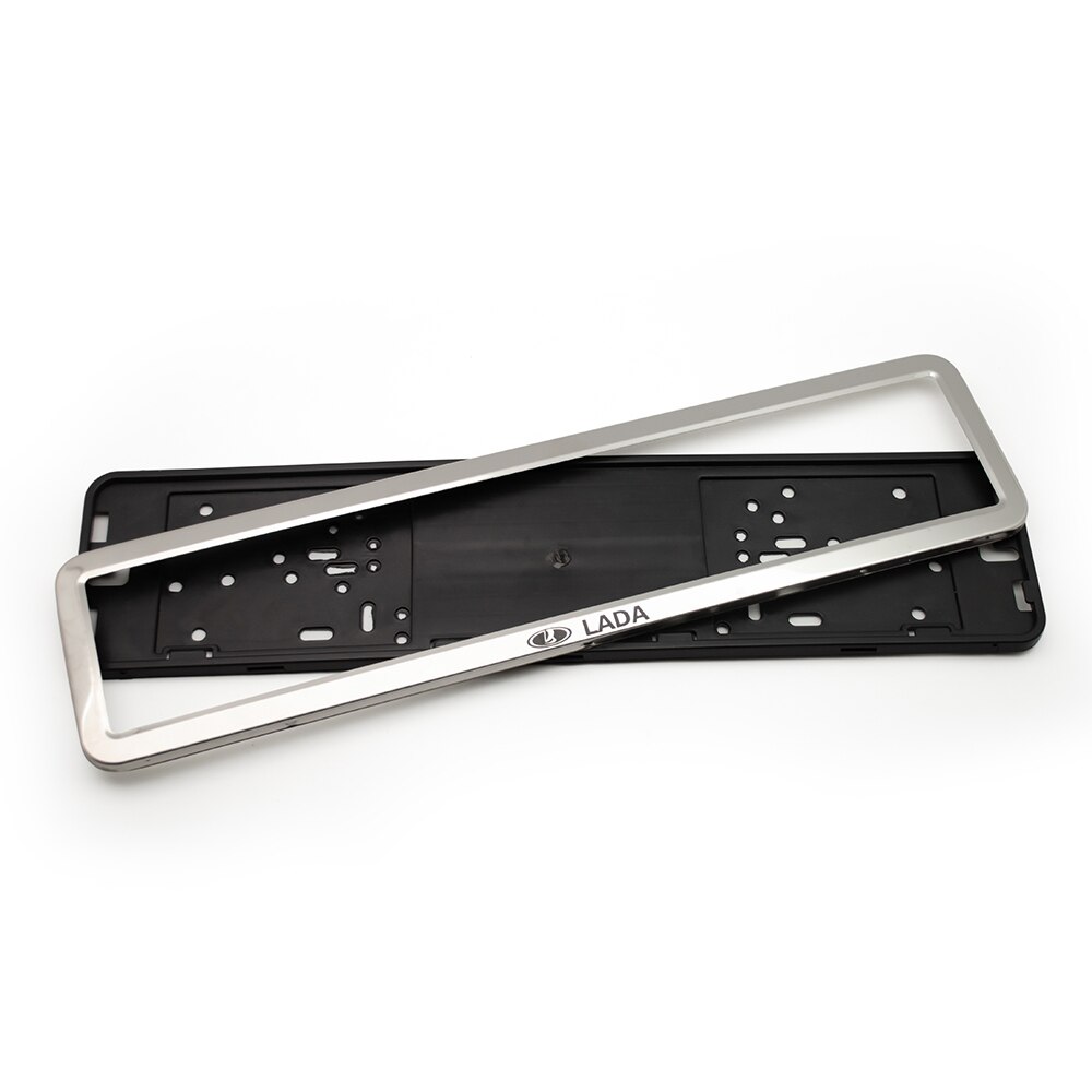 2 uds. Marco para matrícula de acero inoxidable LADA EU para matrícula de coche RUS, soporte para matrícula de coche, accesorios para coche