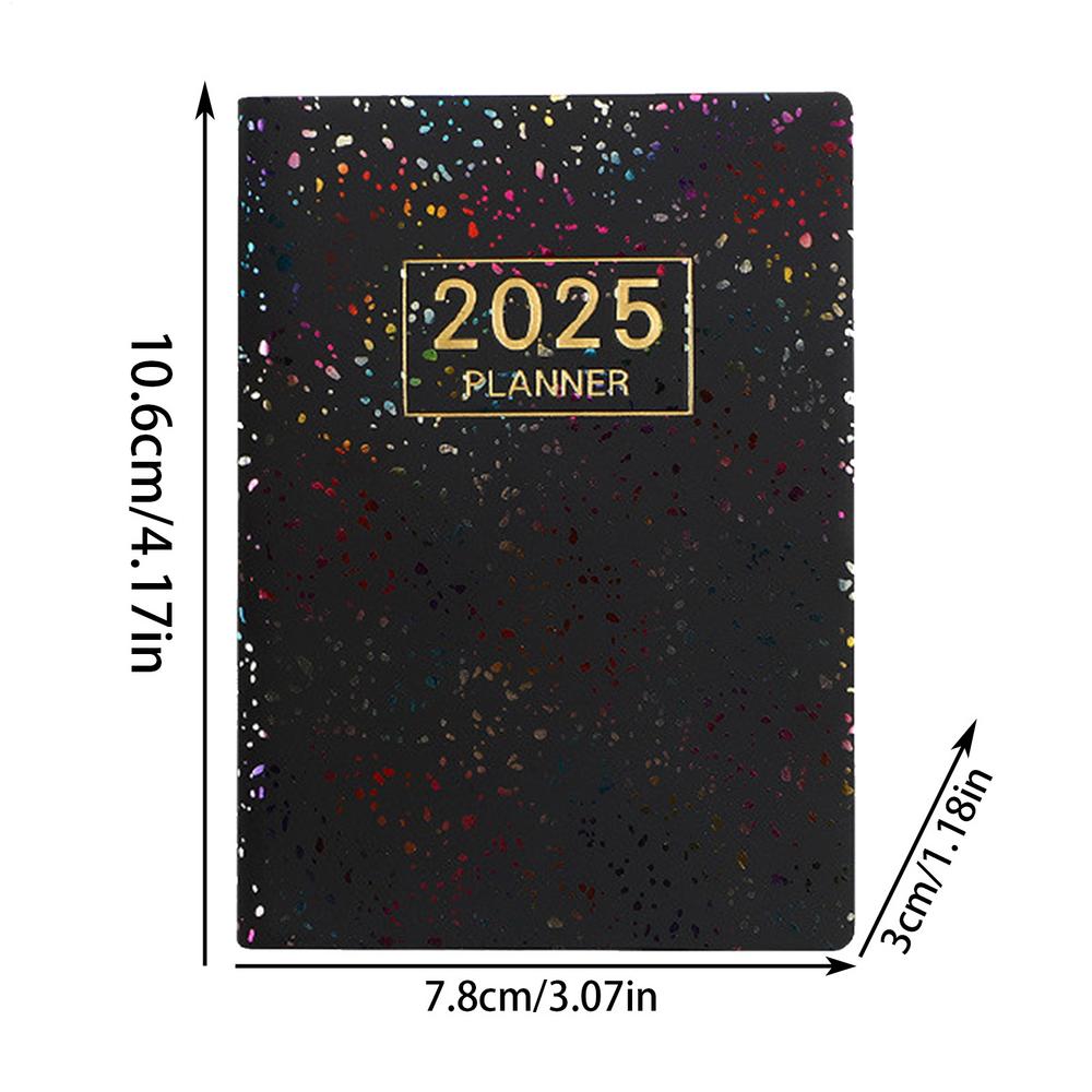 Carnet d'agenda 2025, notes de anglaise et organisation de choses à faire, carnet de notes hebdomadaire et mensuel, planificateur de liste de choses à faire quotidiennes pour le quotidien: Noir