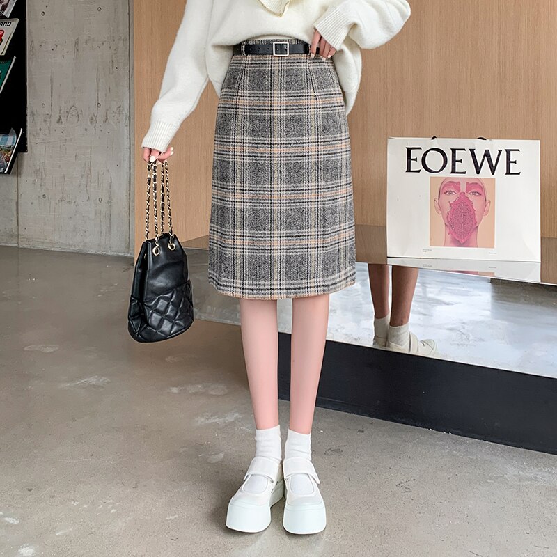 Stylischer Woll-Minirock Mit A-Linie - Perfekt Für Herbst Und Winter