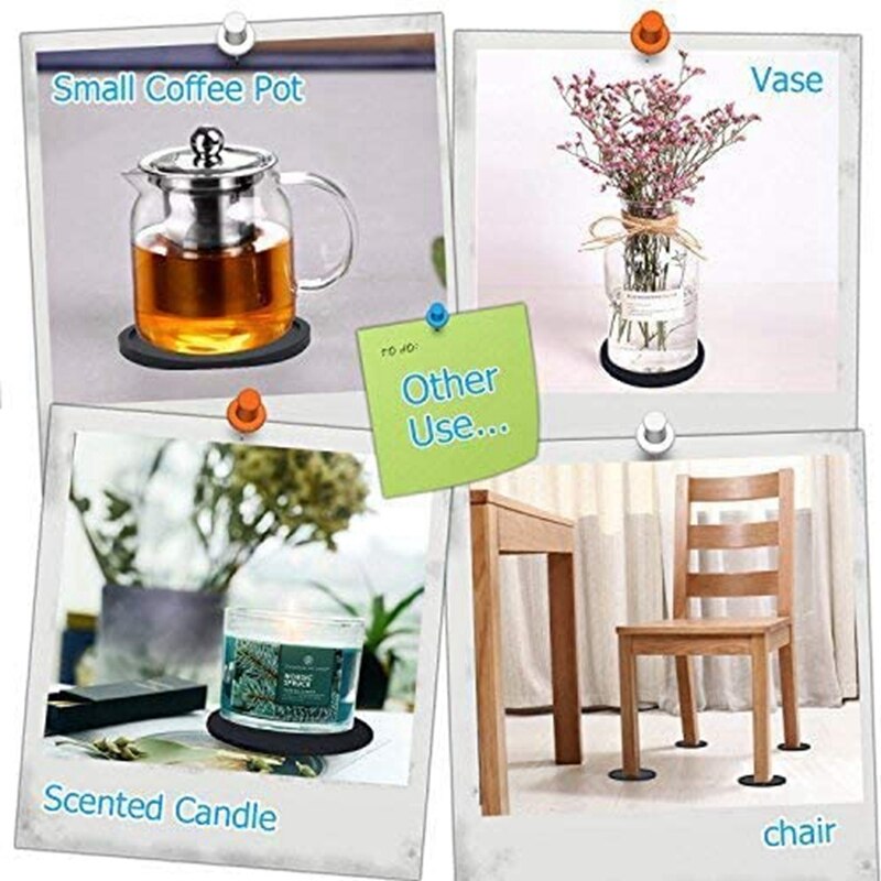 Lot de 10 sous-verres pour boissons, Protection contre les déversements pour Table en bois, Surface en pierre de marbre, sous-verres durables et antidérapants en Silicone