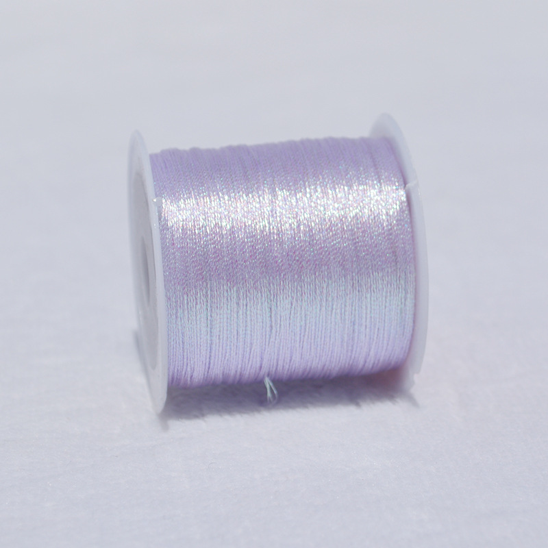 Cuerda trenzada de 3 hebras para pulsera, hilo colorido de oro y plata de 100M, bordado de cuentas de ganchillo, hilo hecho a mano: Rojo escarlata