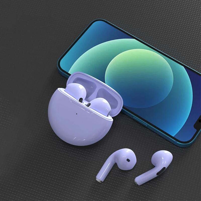 Pro 6 tws bluetooth-øretelefoner trådløse bluetooth-headset støydempende ørepropper med mikrofon pro 6 trådløse hodetelefoner for iphone