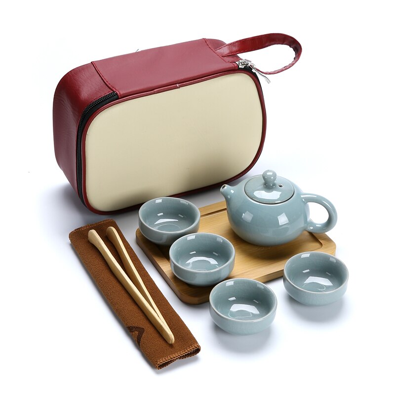 Chinesische Kung Fu Tee-Set Keramik Tragbare Teekanne Set Im Freien Reise Gaiwan Tee Tassen Tee Zeremonie Teetasse Trink Fine: I
