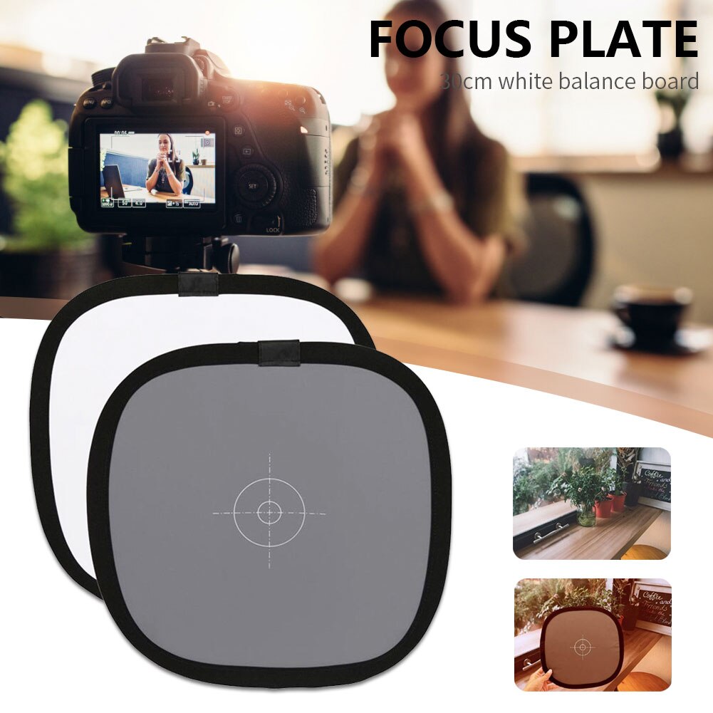 2 in1 Grey White Balance Card 12'' 30CM 18% White Balance Card Mini Gray Card Photographic Calibration Camera Checker for DSLR