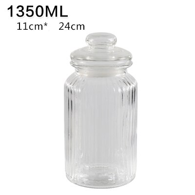 Skandinavisk gjennomsiktig glass syltetøy godteri krukker kjøkken matte oppbevaring forsegling bokser med lokk elegante kaffebønner te arrangør flasker: 1350ml