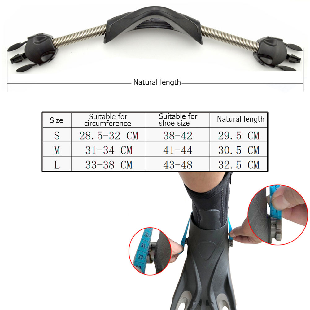 Houden Duiken Vervanging Roestvrijstalen Lente Hak Bandjes Voor Cressi Mares Vinnen Open Hiel Duiken Snorkelen Vinnen: B / M