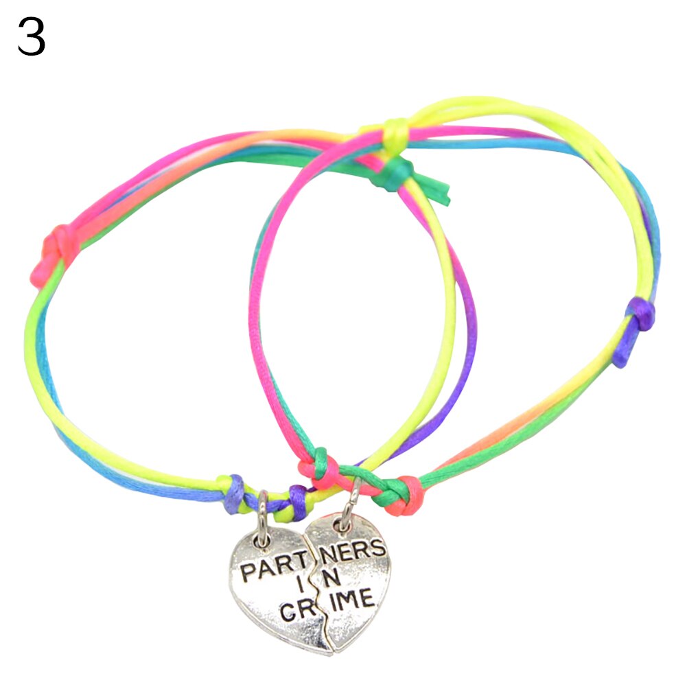 Mode Vrouwen Meisje Brief Gesneden Hart BFF Beste Vriend Bijpassende Armband 2