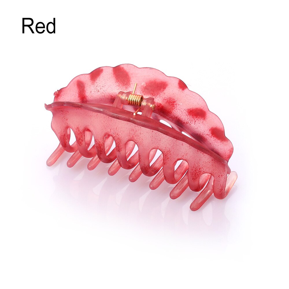 1pc Barrette Crab Clamp Clips Girls Hair Updo Hairpin Hairdress Styling Tool Women Hair Claw Banana Hair Clips: Red