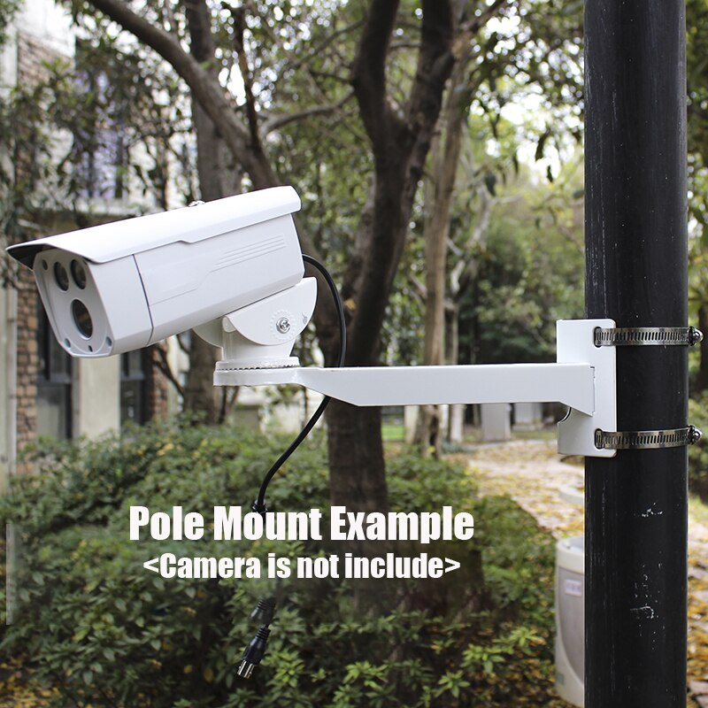 CCTV Camera Bracket Cylindrical Pillars&amp;Pole Corner Wall Mount Bracket With Adjustable Hoop Ring for Security Video Surveillance