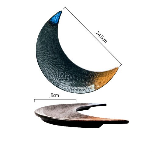 Creativa cerámica de estilo japonés plato de Luna Sushi cocina japonesa bandeja de aperitivos decoración de cocina para el hogar Navidad: A