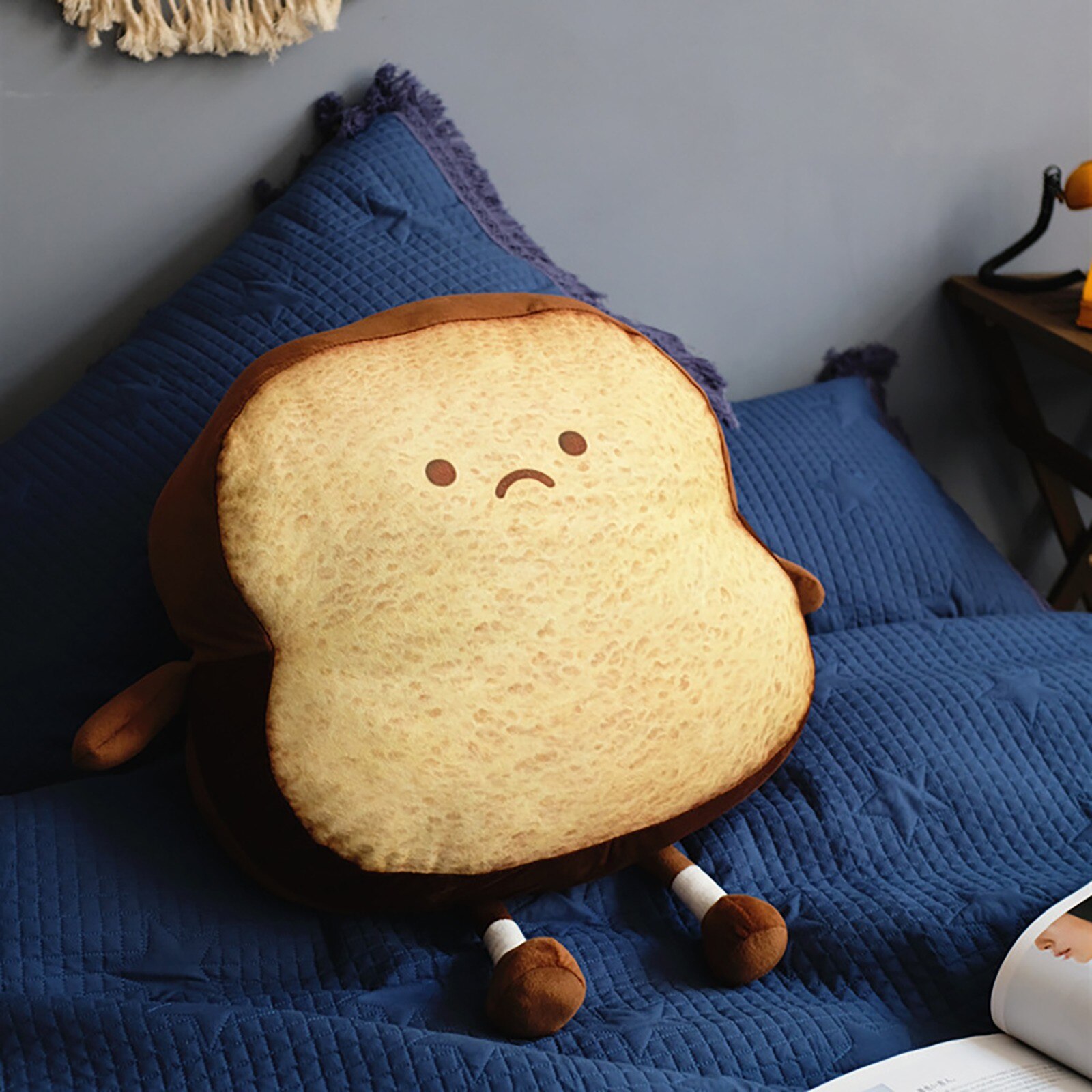 Grappig Emotie Brood Knuffel Kussen Gevulde Voedsel Knuffel Simulatie Gesneden Brood Speelgoed Kussen Schoudertas Kids Zak Pop speelgoed