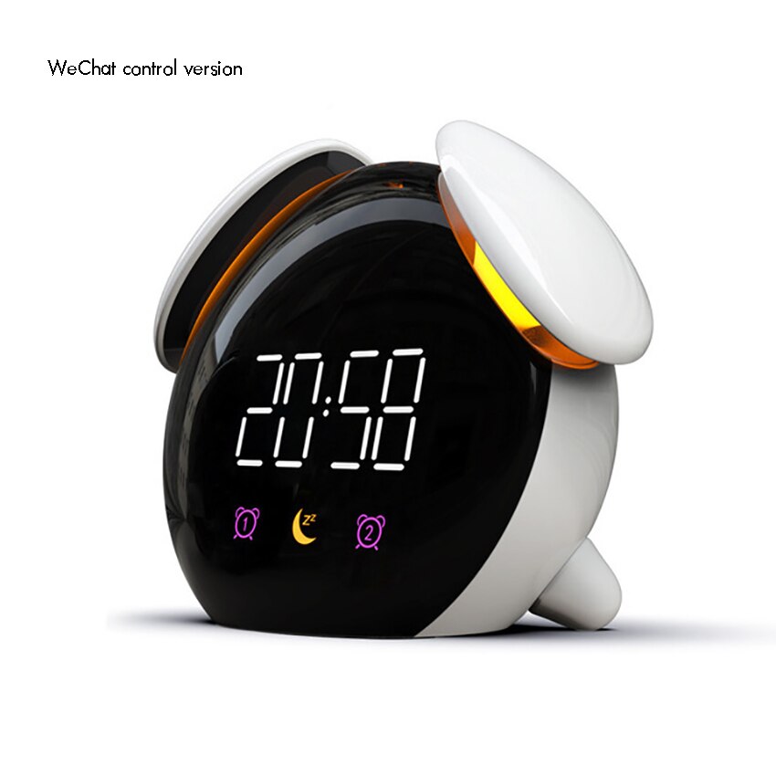 Børn vækkeur vågne op digital ur til drenge piger , 7 farver skiftende led lys, app kontrol, med snooze, nat ur: C