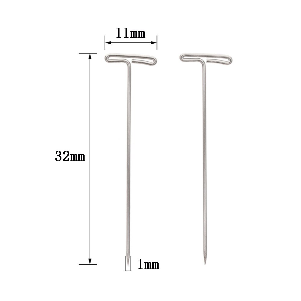 Metal 32mm T Pins For Modelling Macrame Wigs Sewing Craft T-pins