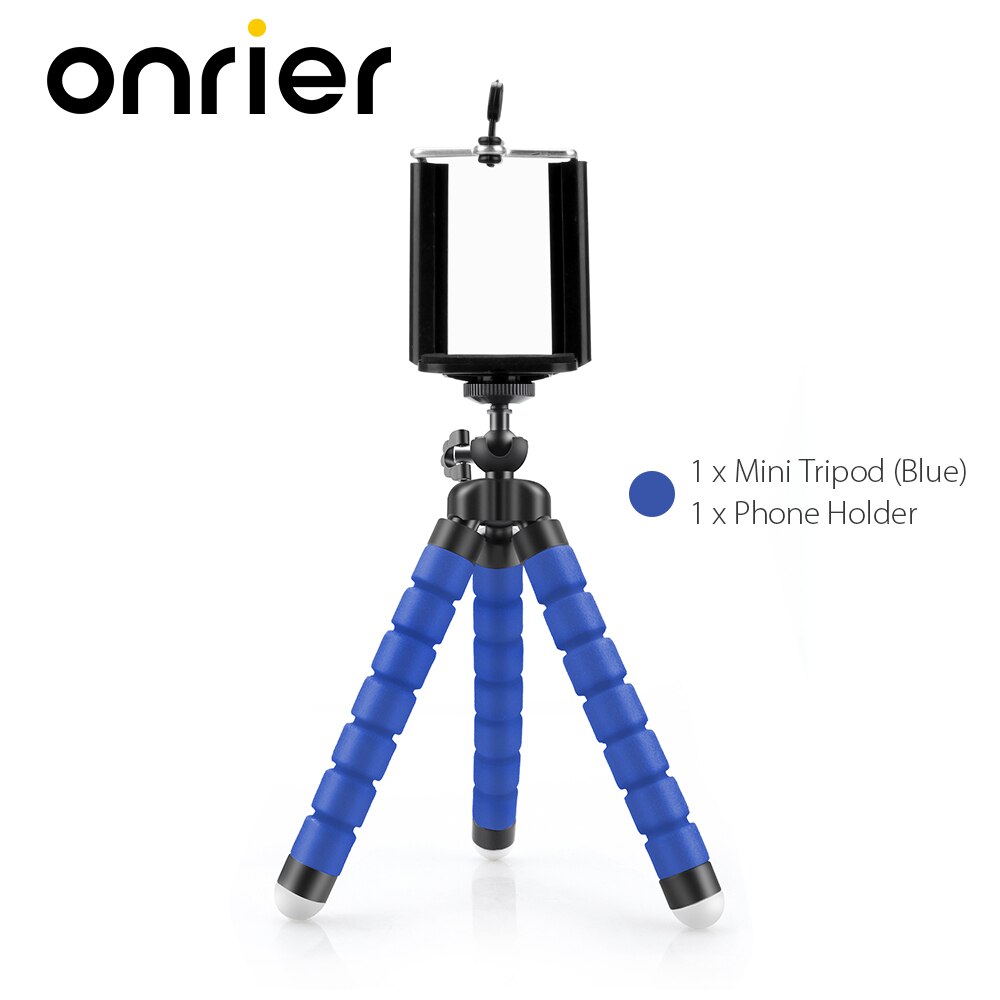 Onrier Mini flexibel Schwamm Krake Stativ für Telefon praktisch Smartphone Stativ für Gopro 8 7 6 5 für yi 4k Kamera: OP414B-Blau