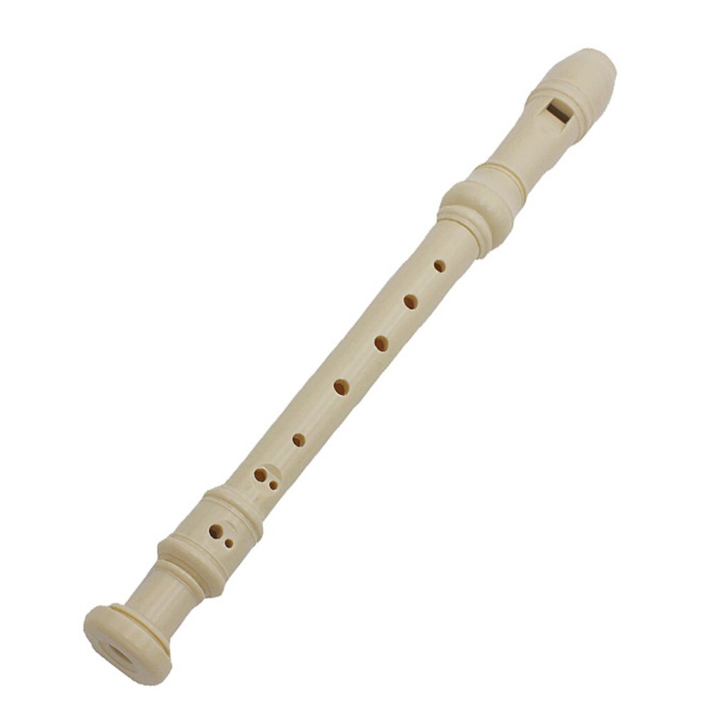 Grabador Soprano de clarinete de plástico de 8 agujeros para niños principiantes, instrumento Musical con flautas: Blanco
