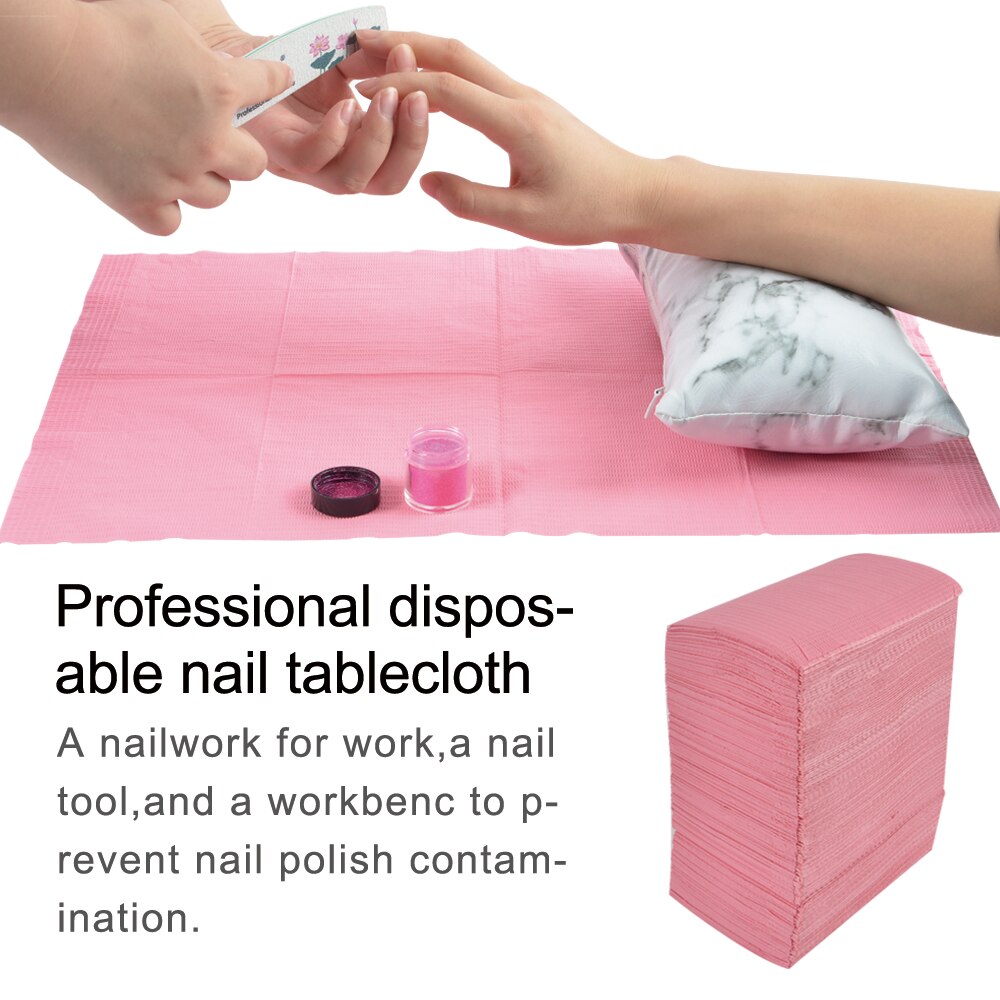 Mantel desechable para manicura, almohadilla de limpieza plegable para el cuidado de las uñas, resistente al agua, para manicura, 50 o 125 unidades