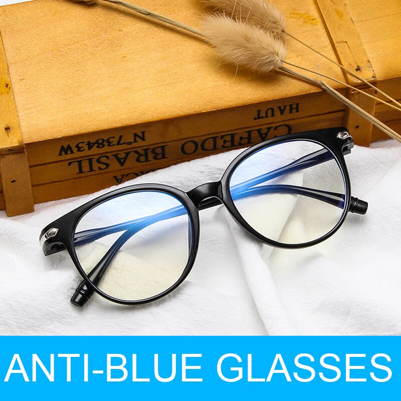 Anti-Blue Round Glasses Eyeglasses Anti Radiation Reading Glasses Blue Light Blocking
