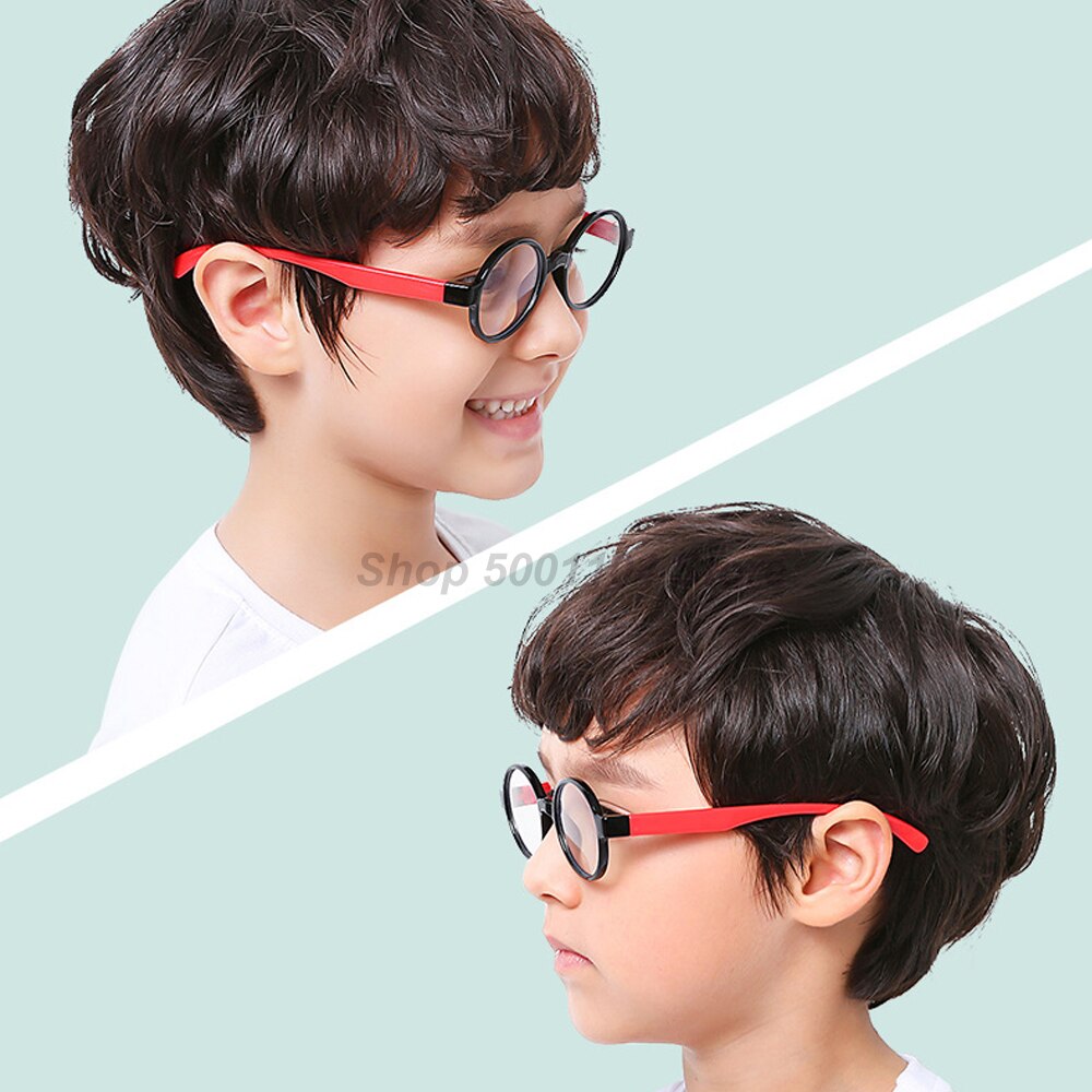 Kids Anti Blue Light Glasses Frame Children TR90 Silicone Optical Glasses Boy Girl Flexible Round Eyeglasses Protective