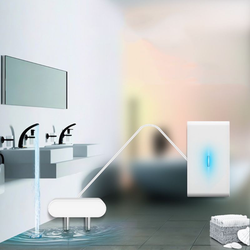 1 set wasserleckagesensor-kit, 433 mhz intelligenter drahtloser wasserleckagedetektor-alarmsensor für heimalarmsysteme