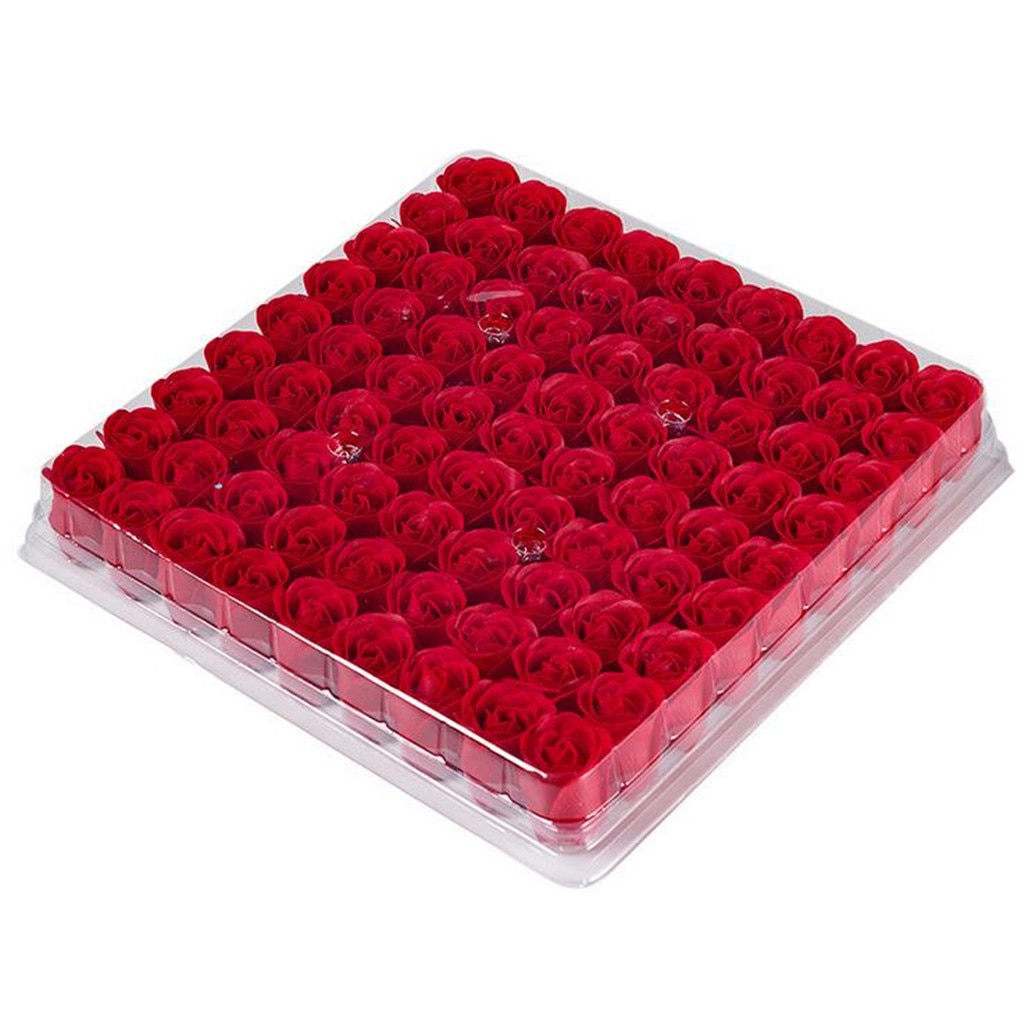81Pcs/1Box Bruiloft Decoratie Rose Zeep Bloem Hoofd Drie-Layer Zonder Base Simulatie Rose Eeuwige bloem Roos
