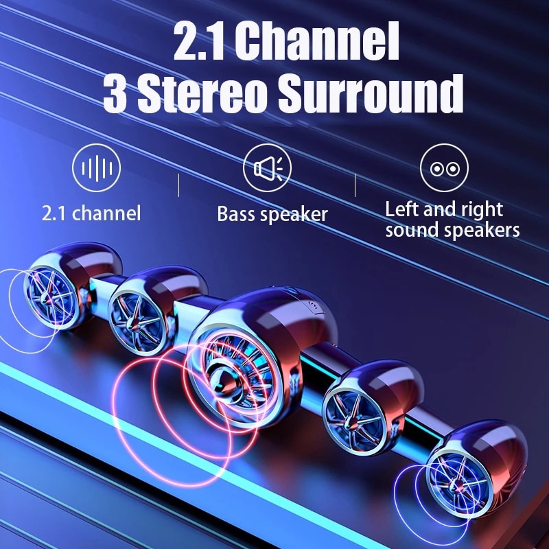 USB Wired&Wireless Powerful Computer Speaker 3D Stereo Subwoofer Bass Surround Soundbar Box for PC Laptop Phone Tablet MP3 MP4