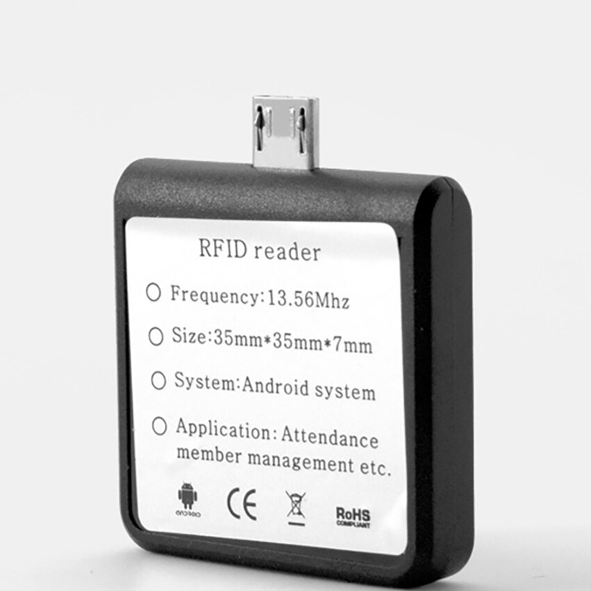 1Pc Mobile RFID Reader 125khz Contactless ID Card Reader, Micro USB Interface LED Light Mini ID Reader For Android Mobile Phone