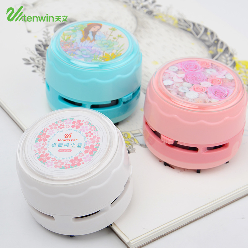 Electric Mini Vacuum Cleaner Cute Desktop Pencil Shavings Cleaner Keyboard Dust Collector For Classroom Office School Supplies