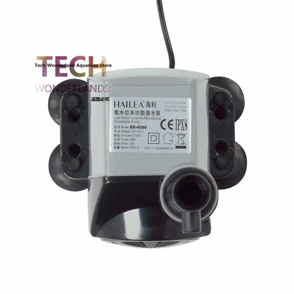 Laag waterpeil interne multifunctionele dompelpomp voor aquarium dompelpomp stille waterpomp hailea hx -4500