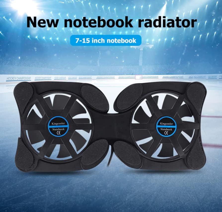 Faltbares Kühlpad, Laptop-Kühler mit doppelten Lüftern, Laptop-Ständer, USB-betrieben, für 7–15 Zoll Notebook-PC, LCD-Display, Kühlerhalter