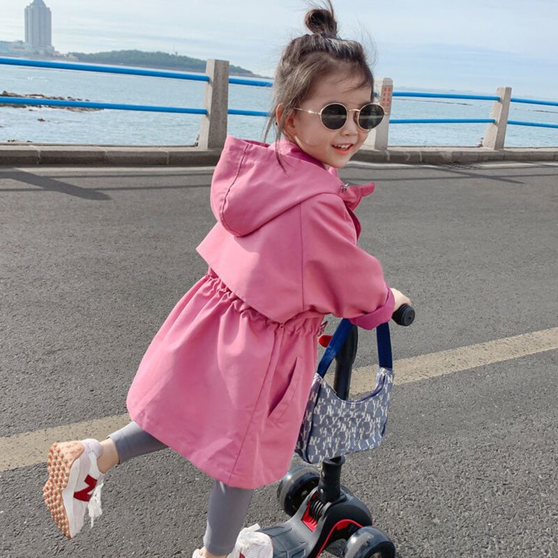 Girls Autumn Spring Jackets Coat 2022 Kid Pink Jackets And Coats Windbreaker Style Children Clothes Coat 2-10 Y