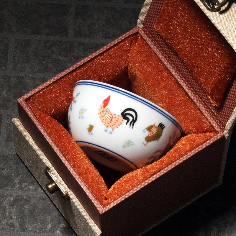 Jingdezhen Cup Ceramic Single Tea Cup Master Cup Cup Pin Ming Bei Forming Of Dou Cai Ji Gang Bei Double Wall Beer Glass: 3