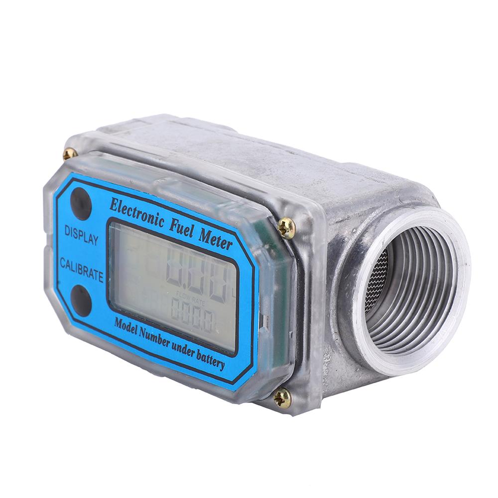 15-120L 1" NPT Mini Digital Turbine Flowmeter Diesel Fuel Flow Meter Gasoline Kerosene Liquid Water Flow Meter