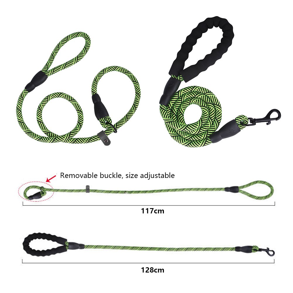 Durable Dog Slip Rope Nylon Leash Adjustable Loop Collar Comfortable Leash Supports The Strongest Pulling Large Medium Dogs