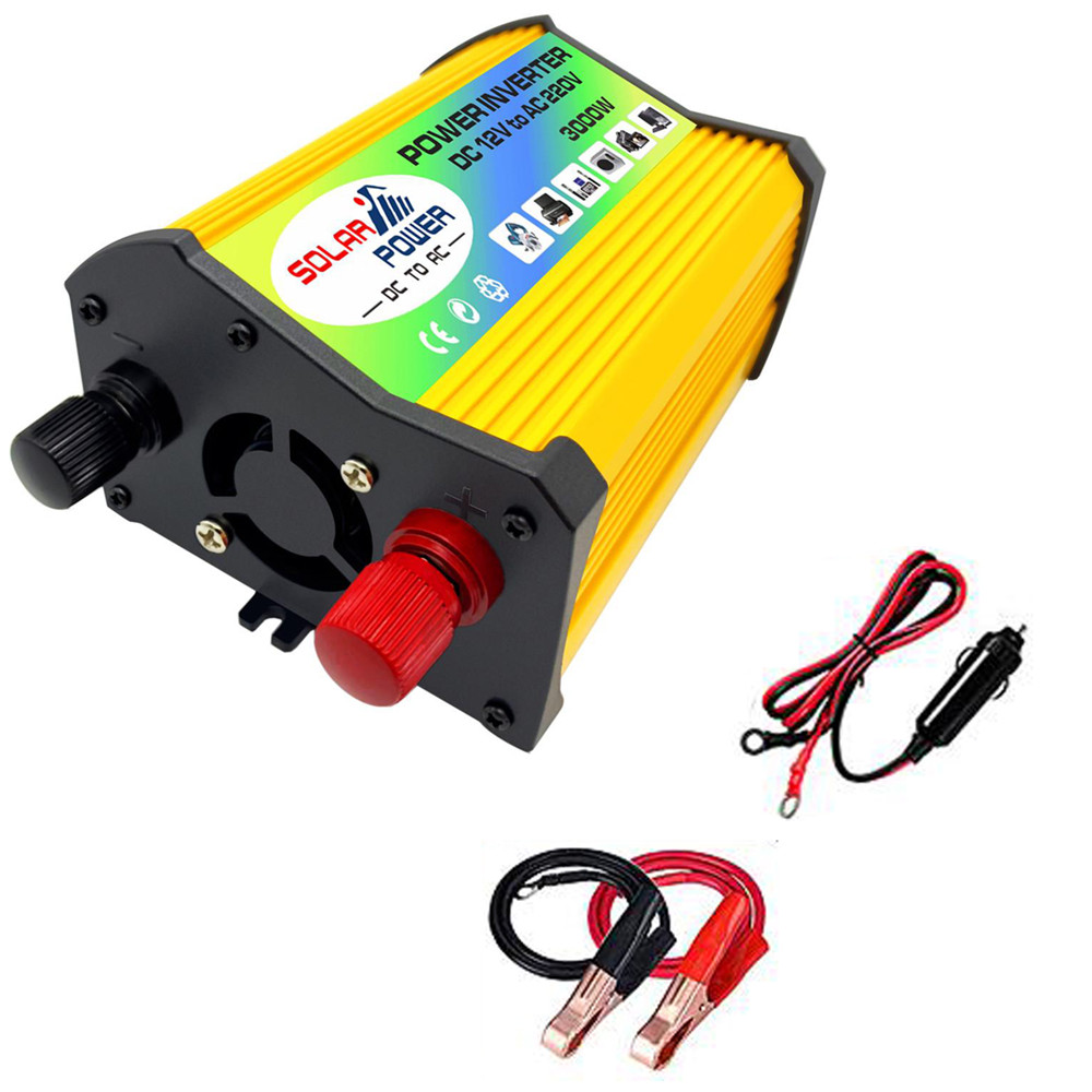 3000w power inverter sol bil båd invertere konverter  dc 12v til  ac 220v usb oplader modificeret bølge: Default Title