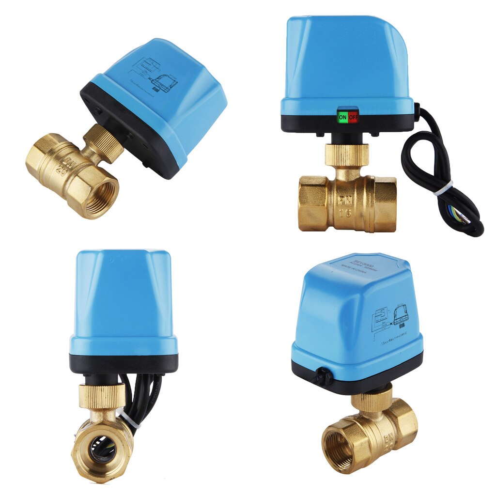 Electrical Ball Valve Brass G3/4" DN20 3/4 Inch 2 Way 220V Control Motorized Ball Valves Actuator